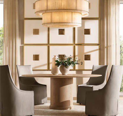 Mara Alabaster Round Tiered Chandelier 48"