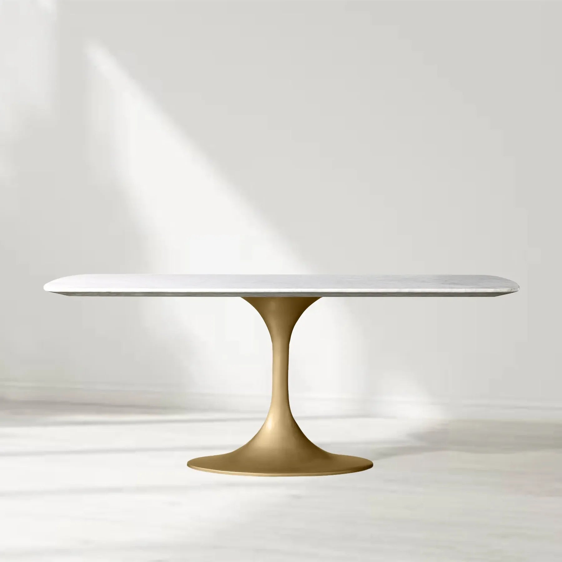 Santos Marble Top Tulip Base Dining Table-Fullstarlighting