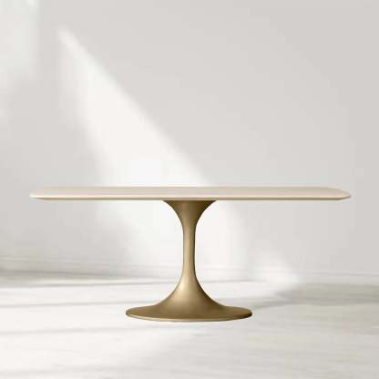 Santos Marble Top Tulip Base Dining Table-Fullstarlighting