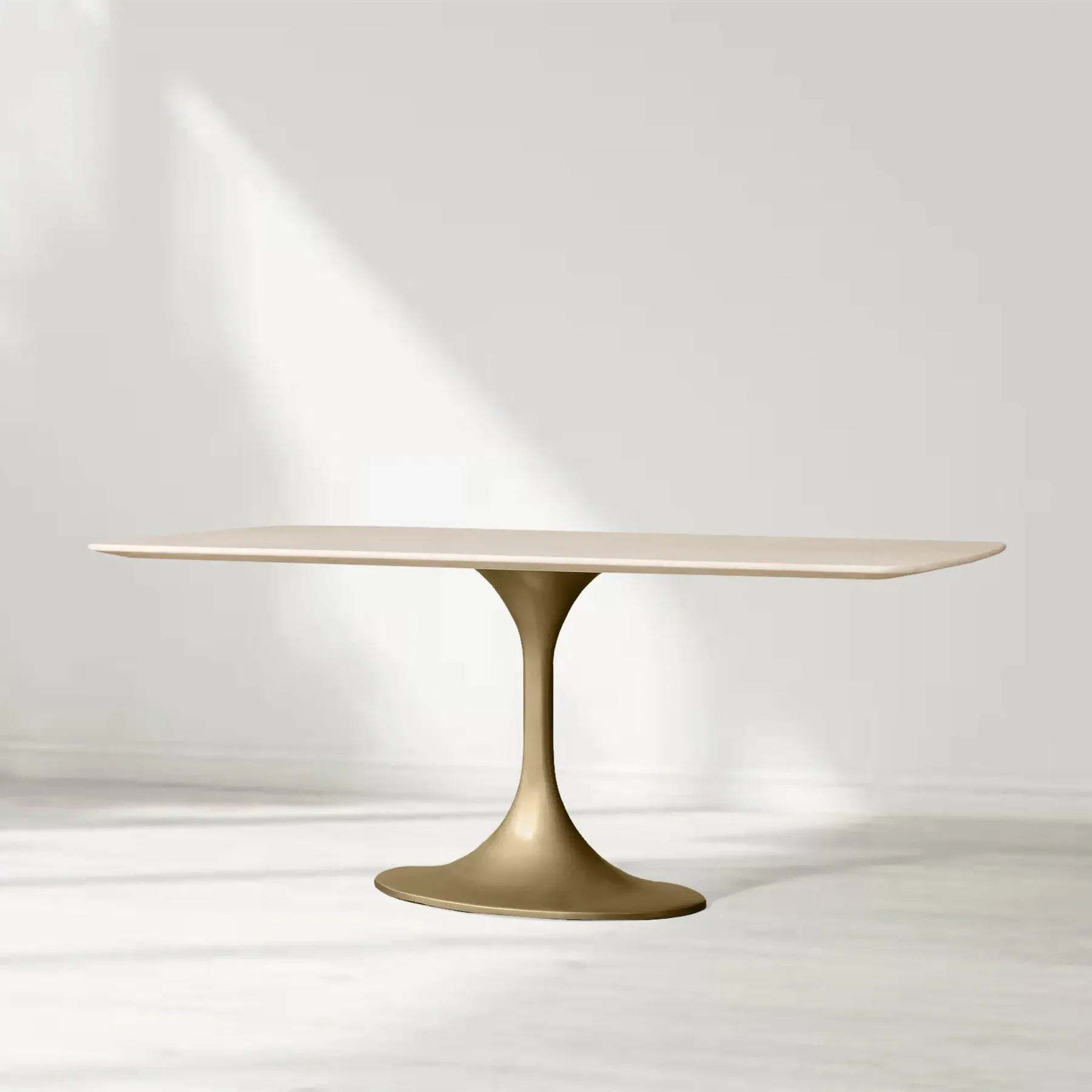 Santos Marble Top Tulip Base Dining Table-Fullstarlighting