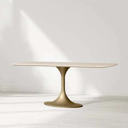 Santos Marble Top Tulip Base Dining Table-Fullstarlighting