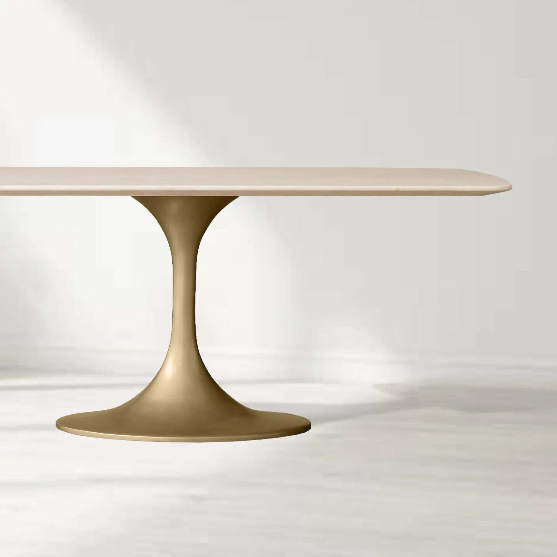 Santos Marble Top Tulip Base Dining Table-Fullstarlighting