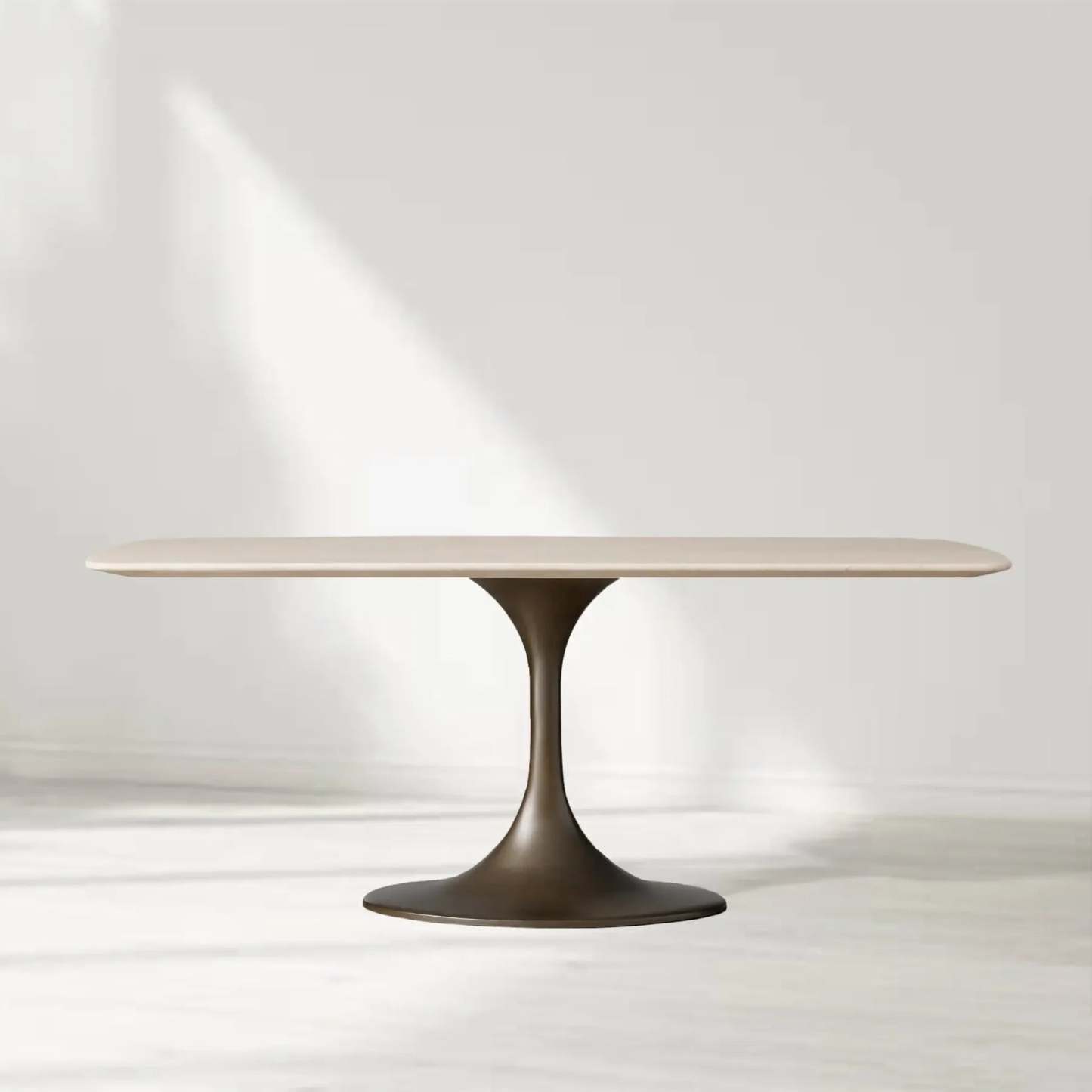 Santos Marble Top Tulip Base Dining Table-Fullstarlighting