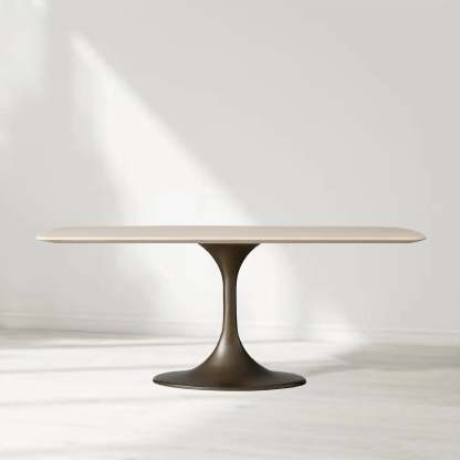 Santos Marble Top Tulip Base Dining Table-Fullstarlighting