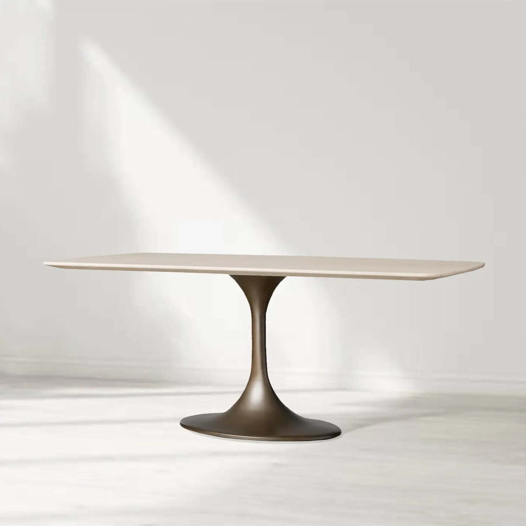 Santos Marble Top Tulip Base Dining Table-Fullstarlighting