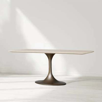 Santos Marble Top Tulip Base Dining Table-Fullstarlighting
