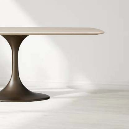 Santos Marble Top Tulip Base Dining Table-Fullstarlighting