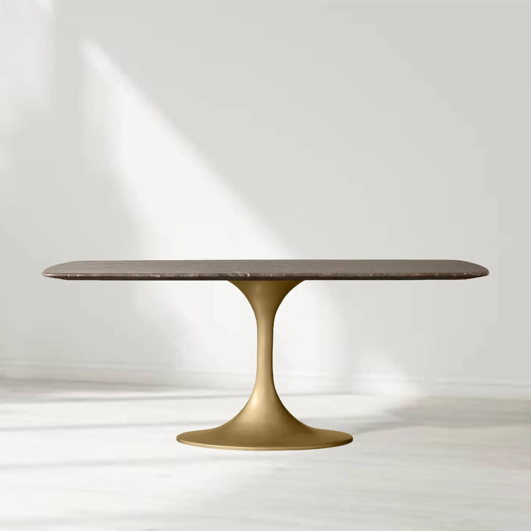 Santos Marble Top Tulip Base Dining Table-Fullstarlighting