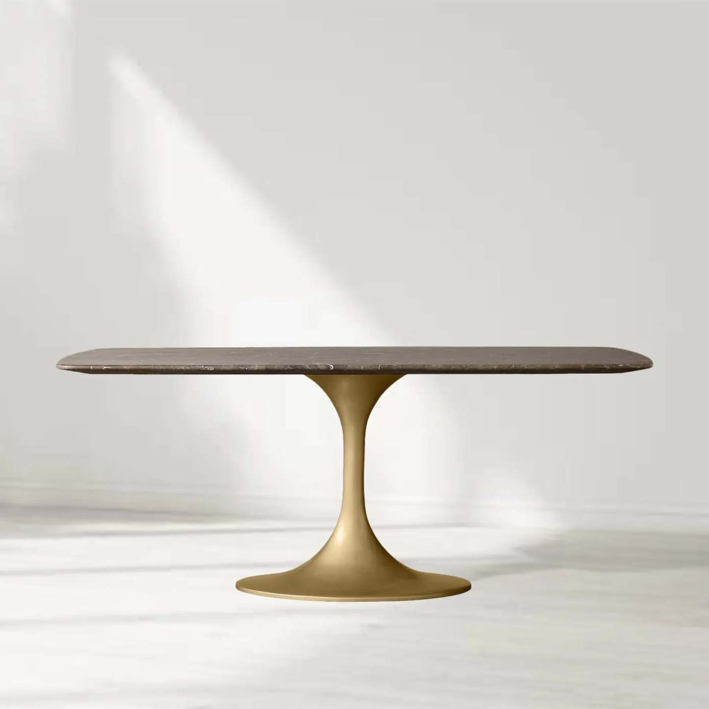 Santos Marble Top Tulip Base Dining Table-Fullstarlighting
