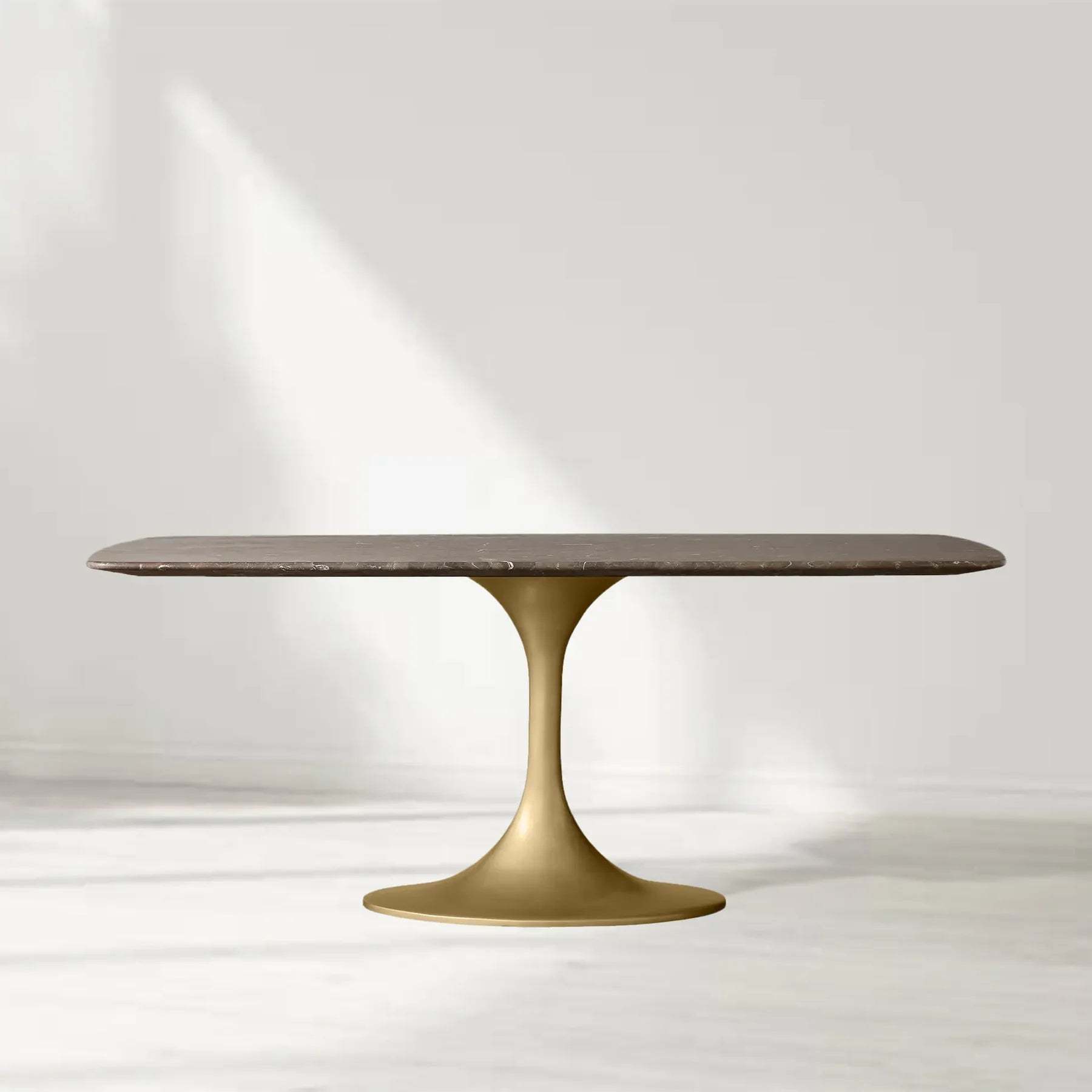 Santos Marble Top Tulip Base Dining Table-Fullstarlighting