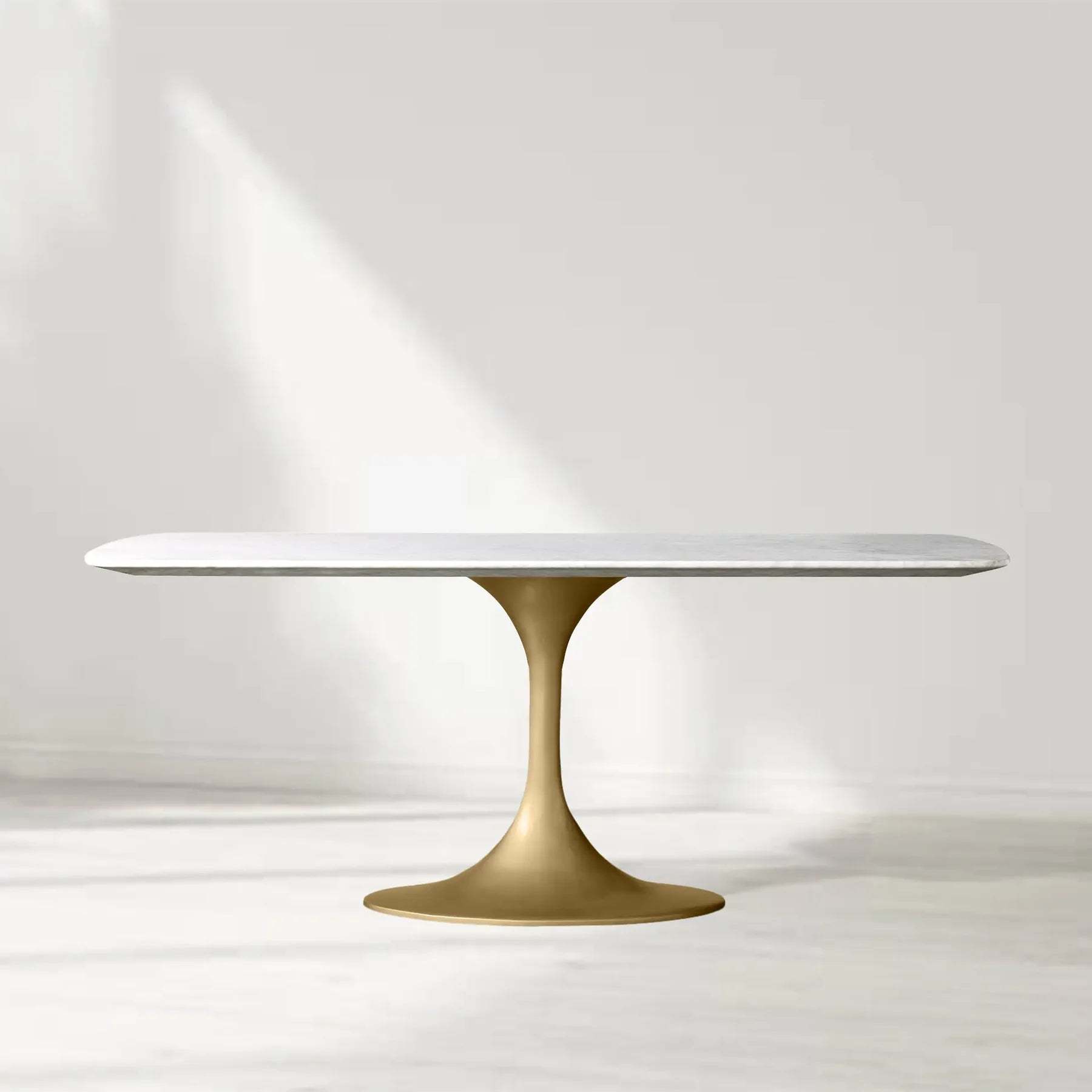 Santos Marble Top Tulip Base Dining Table-Fullstarlighting