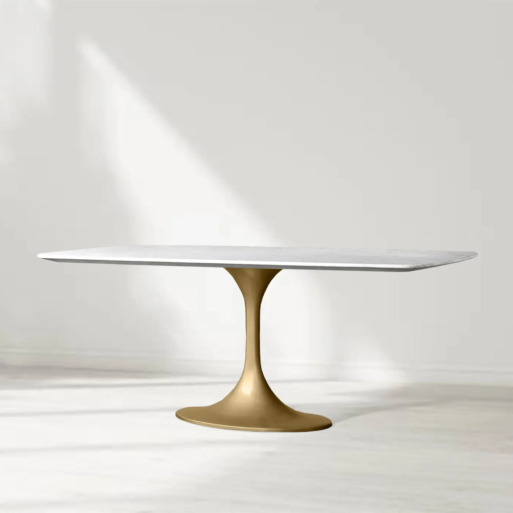 Santos Marble Top Tulip Base Dining Table-Fullstarlighting