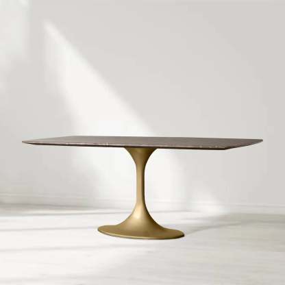 Santos Marble Top Tulip Base Dining Table-Fullstarlighting