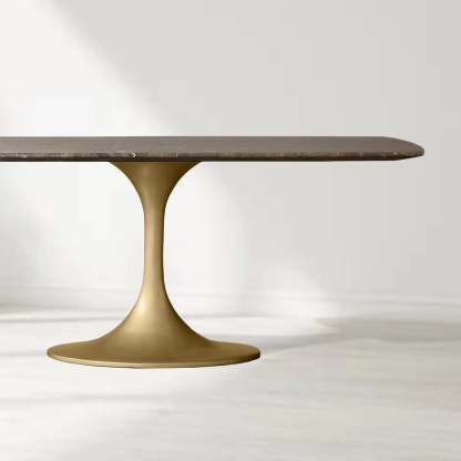 Santos Marble Top Tulip Base Dining Table-Fullstarlighting