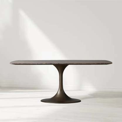 Santos Marble Top Tulip Base Dining Table-Fullstarlighting