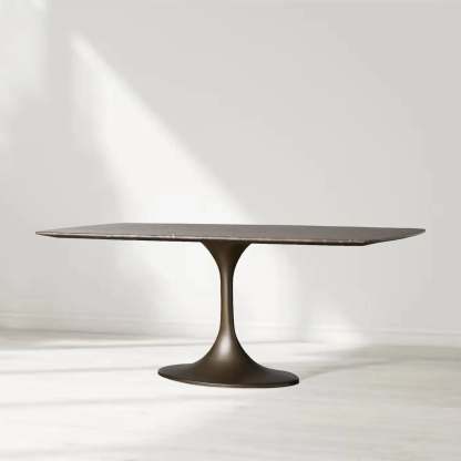 Santos Marble Top Tulip Base Dining Table-Fullstarlighting
