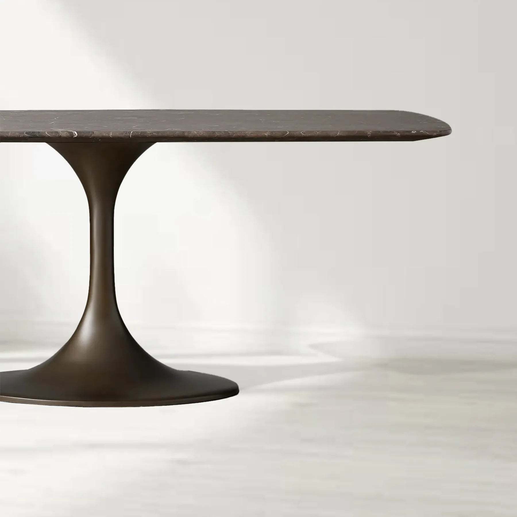 Santos Marble Top Tulip Base Dining Table-Fullstarlighting