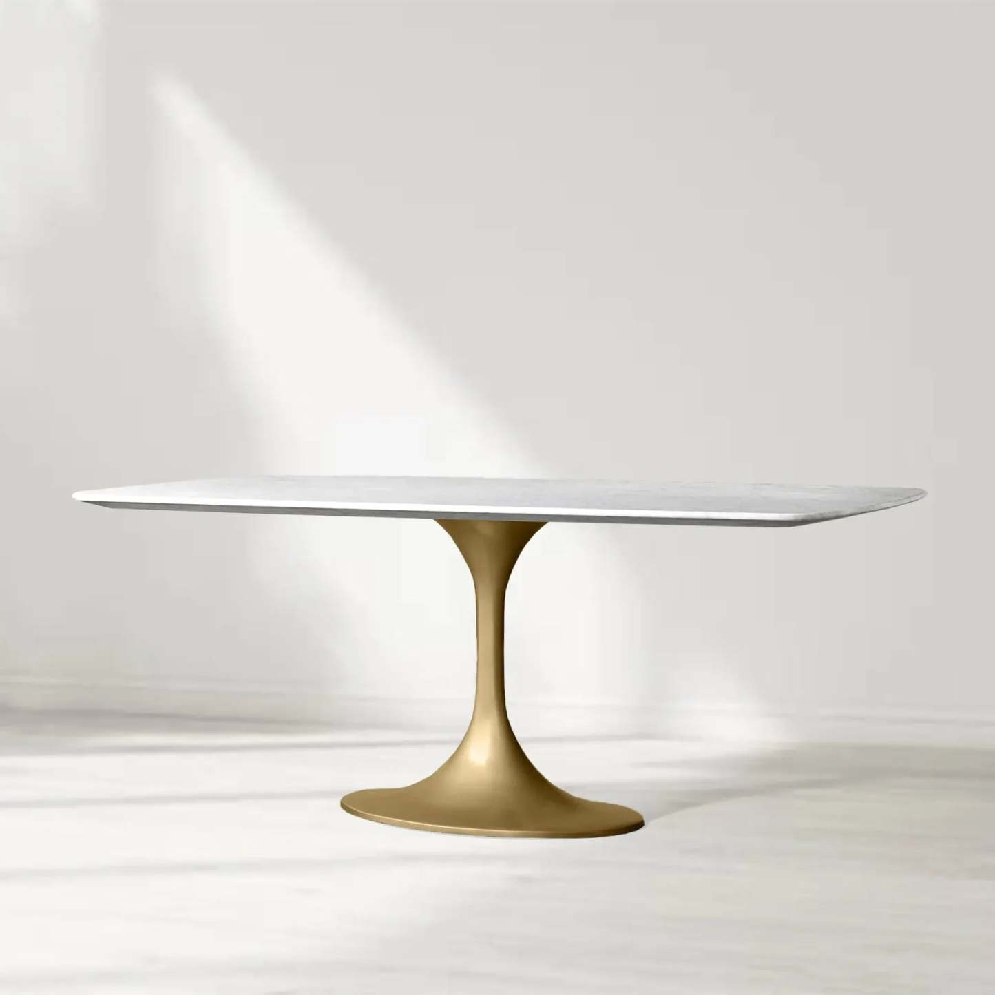 Santos Marble Top Tulip Base Dining Table-Fullstarlighting