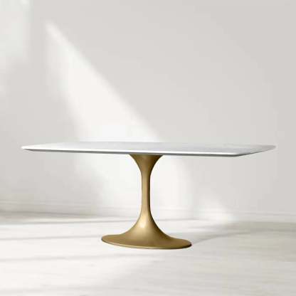 Santos Marble Top Tulip Base Dining Table-Fullstarlighting