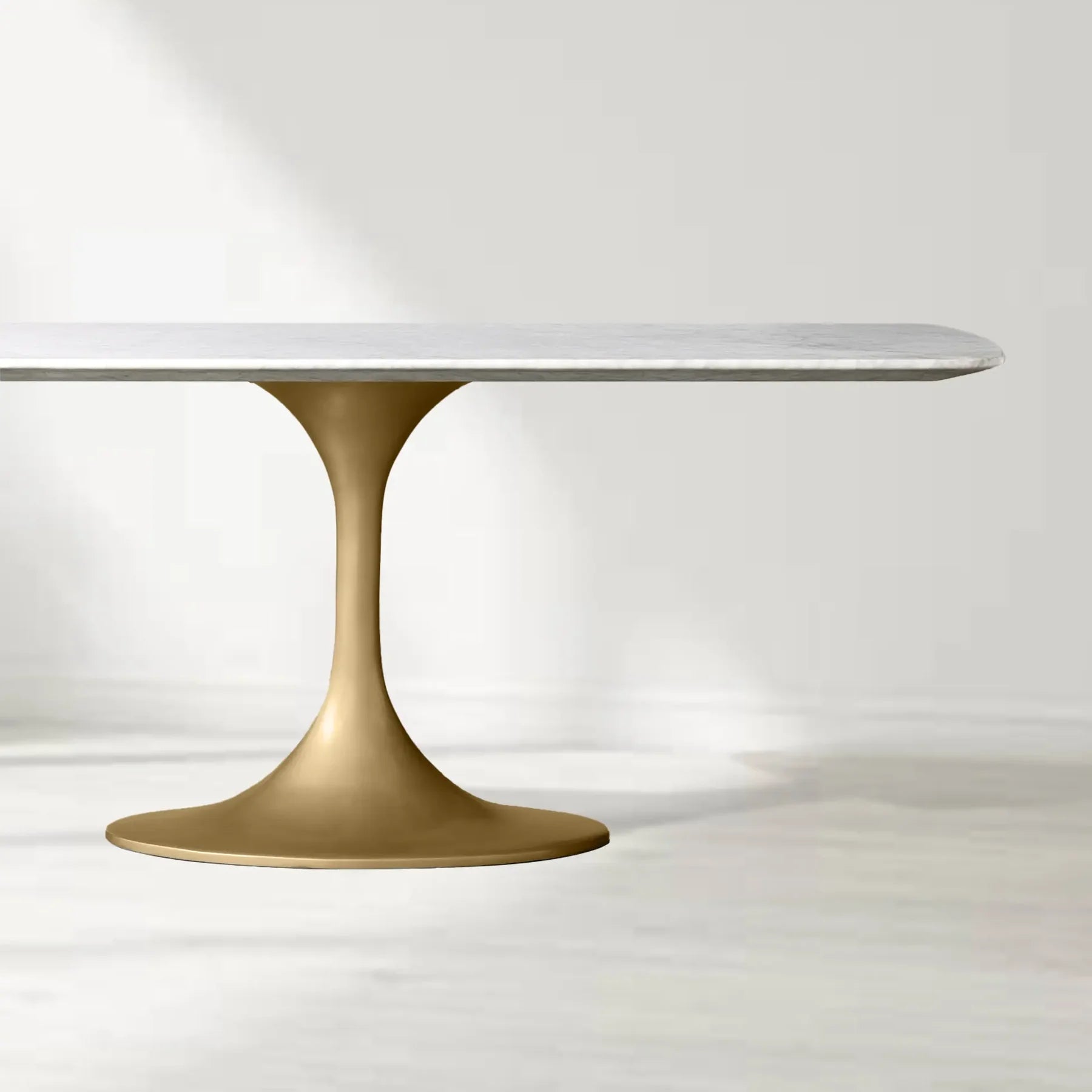 Santos Marble Top Tulip Base Dining Table-Fullstarlighting