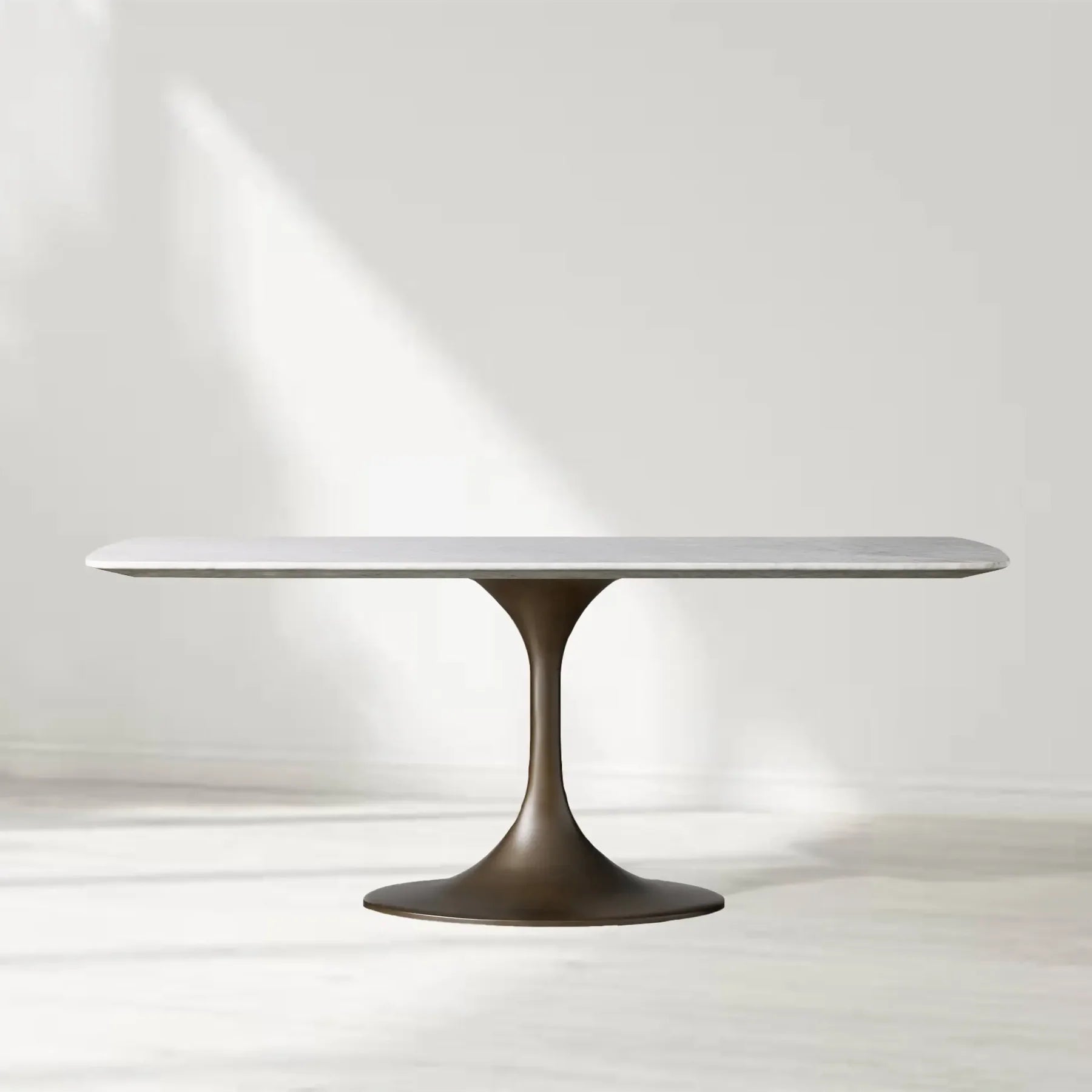 Santos Marble Top Tulip Base Dining Table-Fullstarlighting