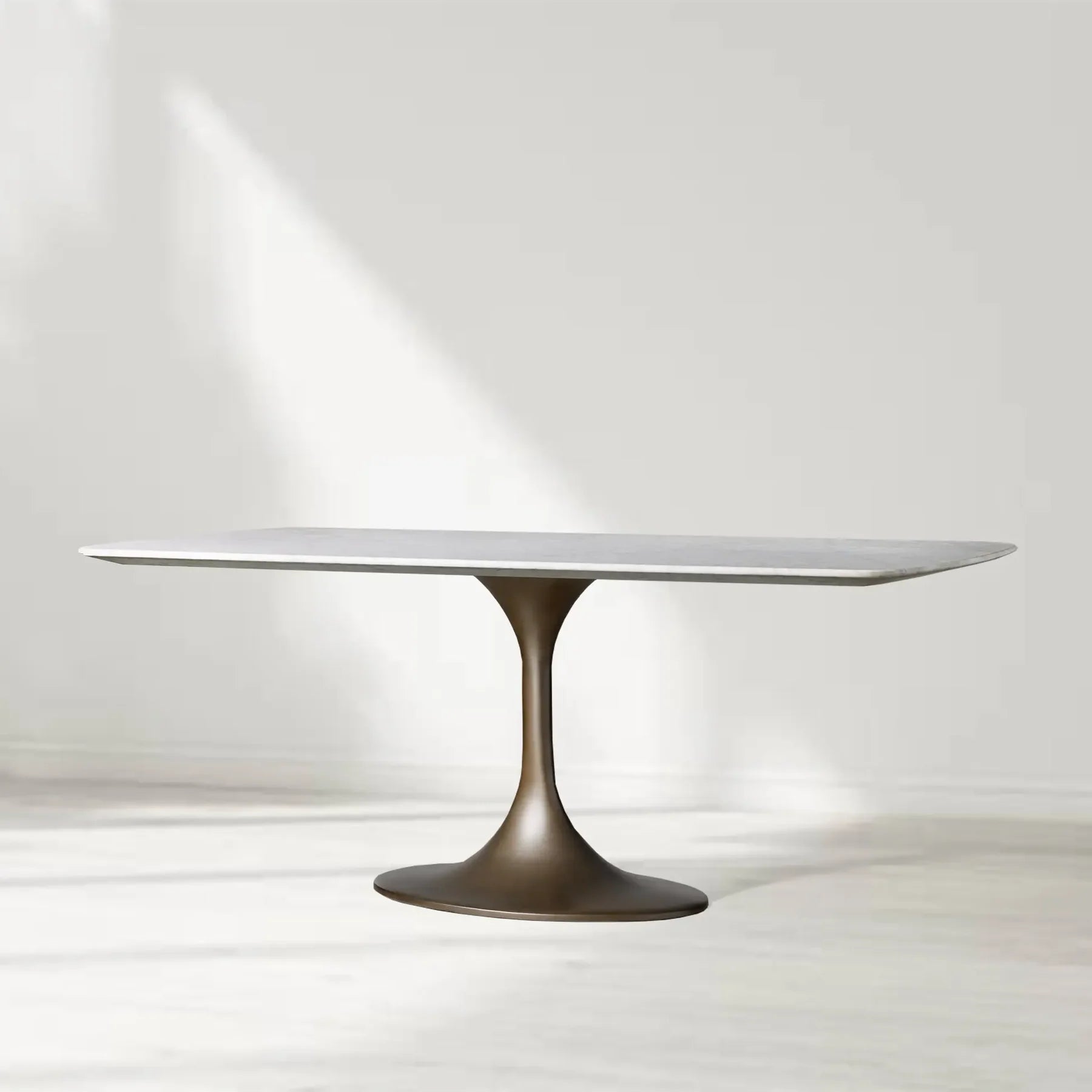 Santos Marble Top Tulip Base Dining Table-Fullstarlighting