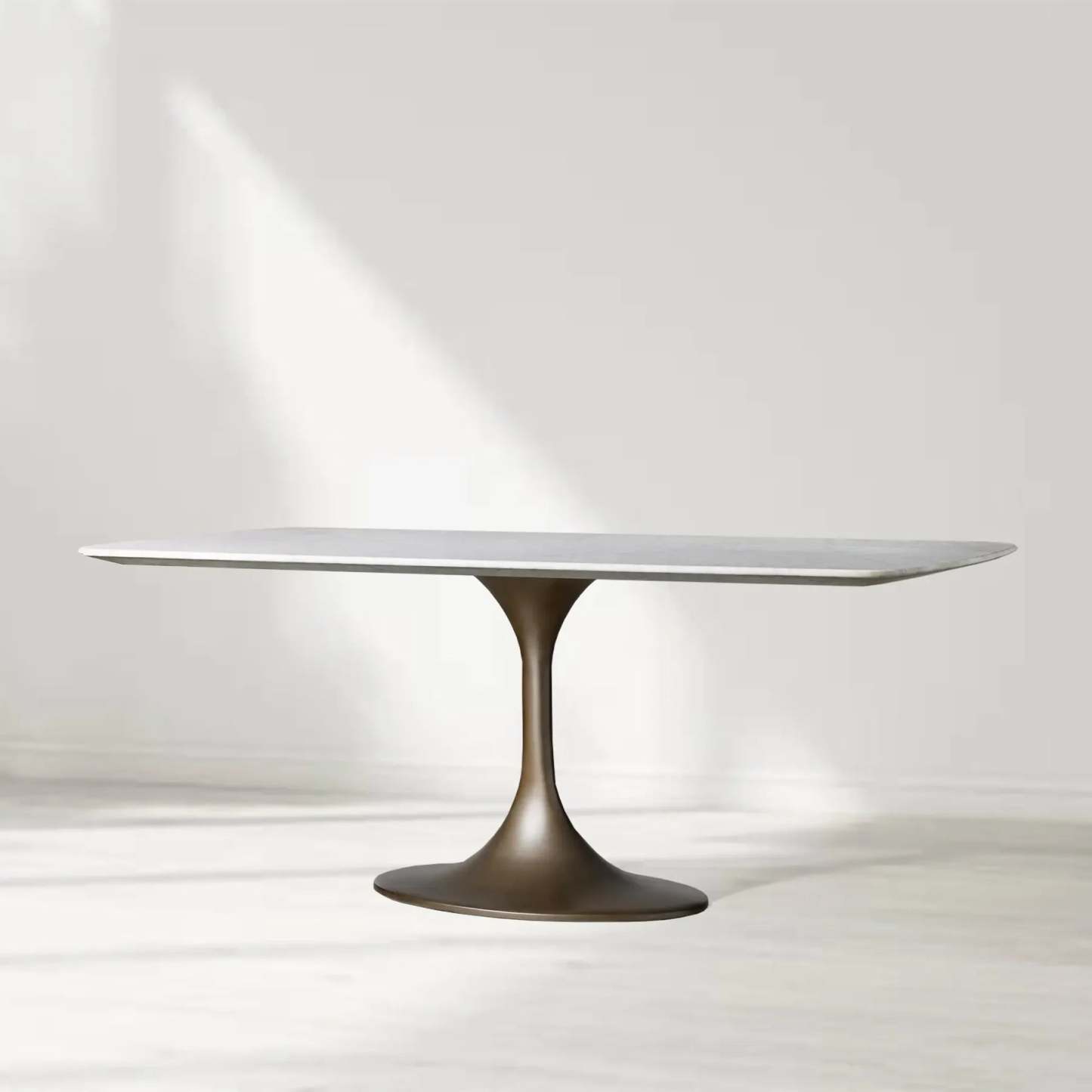 Santos Marble Top Tulip Base Dining Table-Fullstarlighting