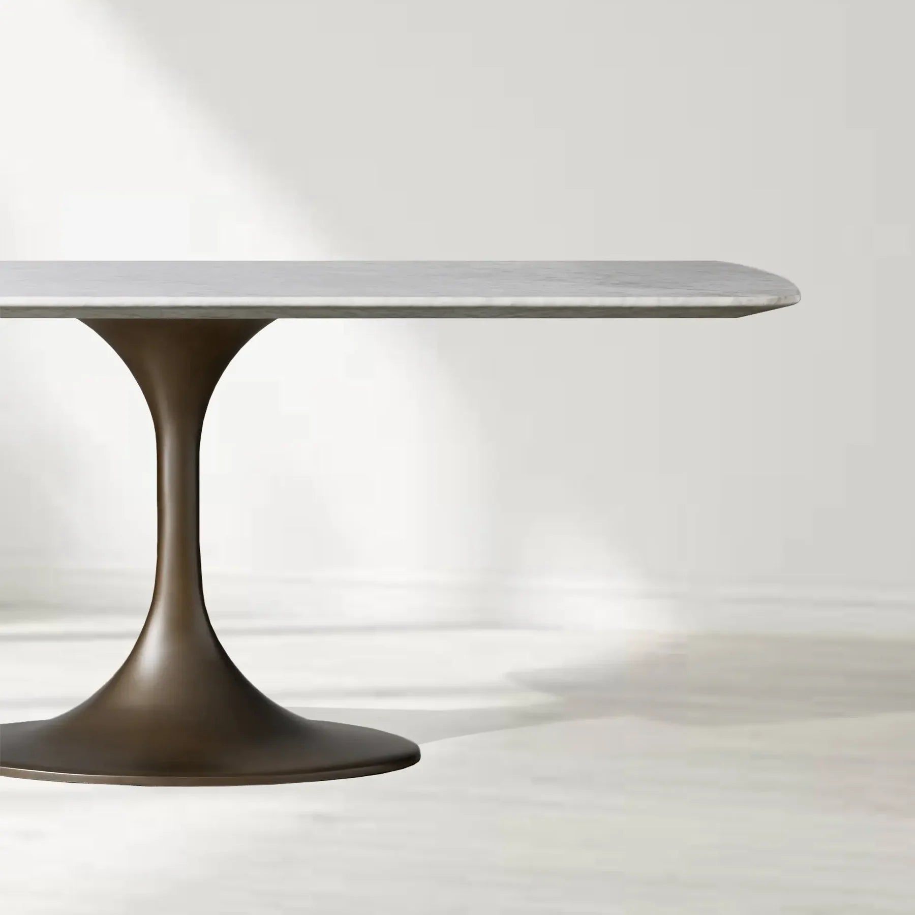 Santos Marble Top Tulip Base Dining Table-Fullstarlighting