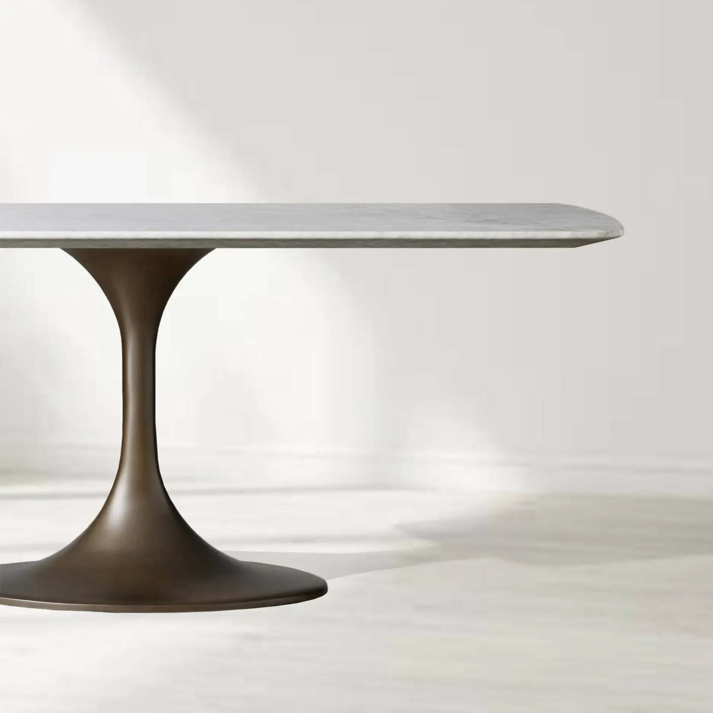 Santos Marble Top Tulip Base Dining Table-Fullstarlighting