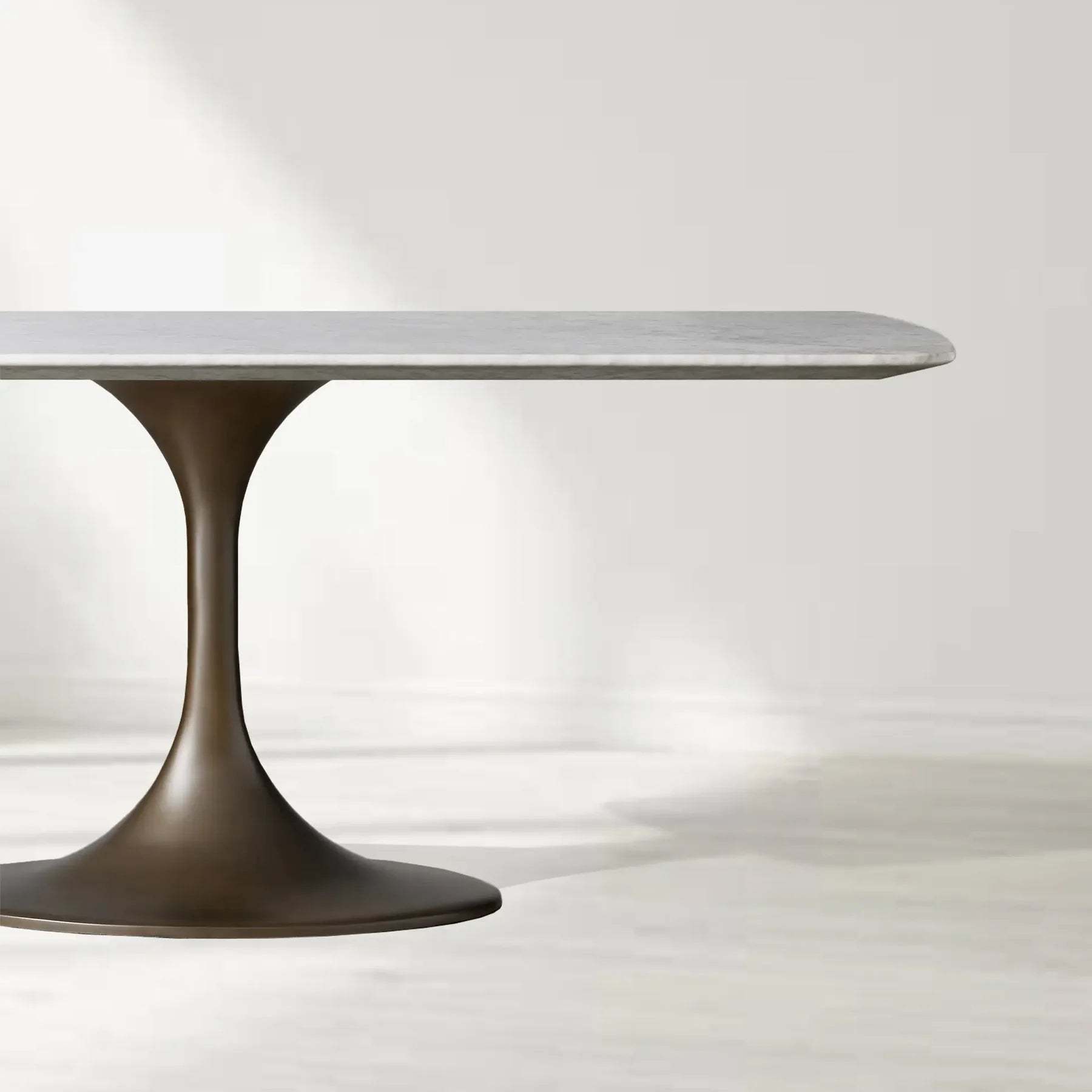 Santos Marble Top Tulip Base Dining Table-Fullstarlighting