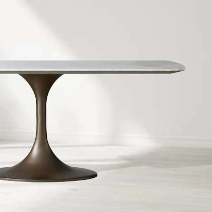 Santos Marble Top Tulip Base Dining Table-Fullstarlighting