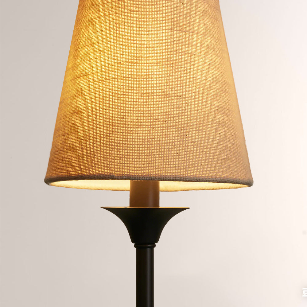 Saylor 6-Light Curved Arm Chandelier with Linen Shades-Fullstarlighting