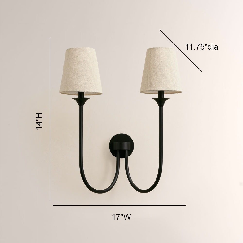 Saylor 2 Light Curved Arm Wall Sconce-Fullstarlighting