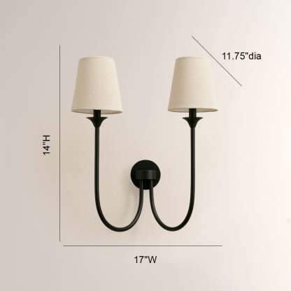 Saylor 2 Light Curved Arm Wall Sconce-Fullstarlighting