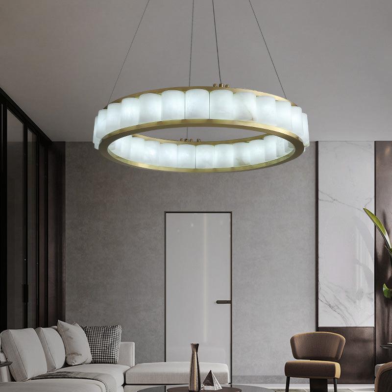 Scott Alabaster Circle Round Chandeliers-Fullstarlighting