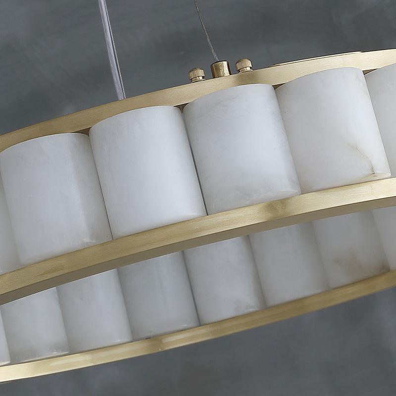 Scott Alabaster Circle Round Chandeliers-Fullstarlighting