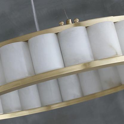 Scott Alabaster Circle Round Chandeliers-Fullstarlighting