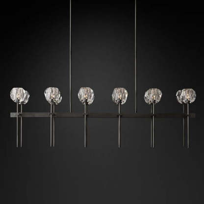 Kelly Glass Double Linear Chandelier 60''-Fullstarlighting