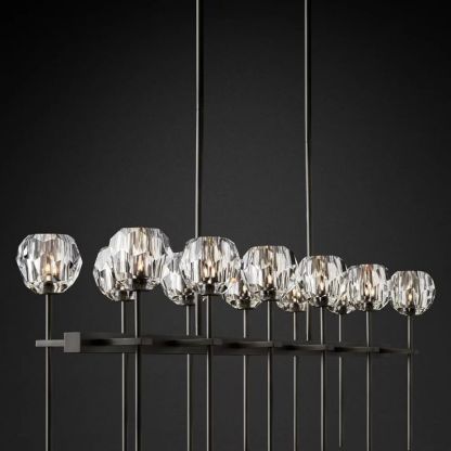 Kelly Glass Double Linear Chandelier 60''-Fullstarlighting