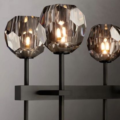 Kelly Glass Double Linear Chandelier 60''-Fullstarlighting
