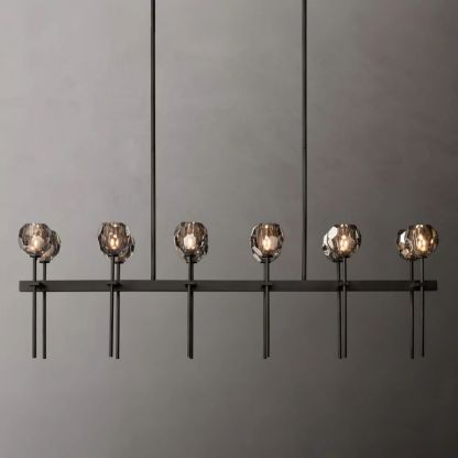 Kelly Glass Double Linear Chandelier 60''-Fullstarlighting