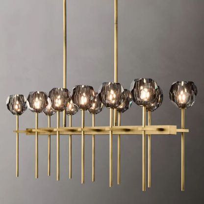 Kelly Glass Double Linear Chandelier 60''-Fullstarlighting
