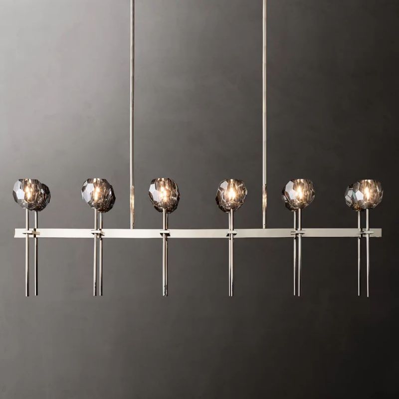 Kelly Glass Double Linear Chandelier 60''-Fullstarlighting