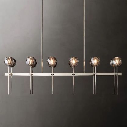 Kelly Glass Double Linear Chandelier 60''-Fullstarlighting