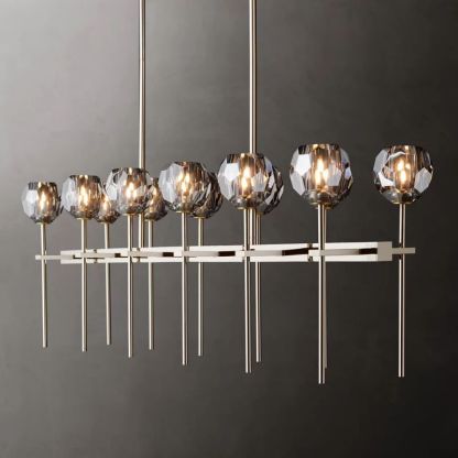 Kelly Glass Double Linear Chandelier 60''-Fullstarlighting