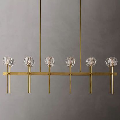 Kelly Glass Double Linear Chandelier 60''-Fullstarlighting