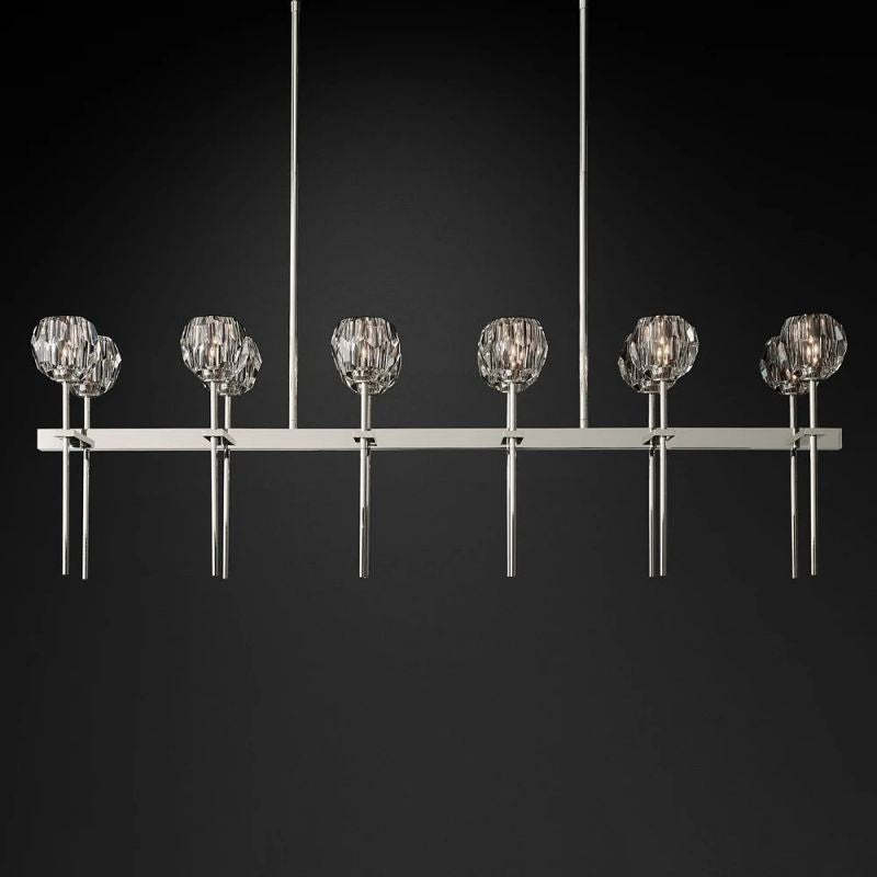 Kelly Glass Double Linear Chandelier 60''-Fullstarlighting