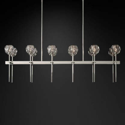 Kelly Glass Double Linear Chandelier 60''-Fullstarlighting