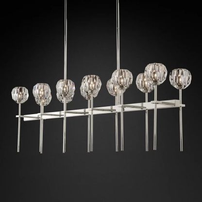 Kelly Glass Double Linear Chandelier 60''-Fullstarlighting