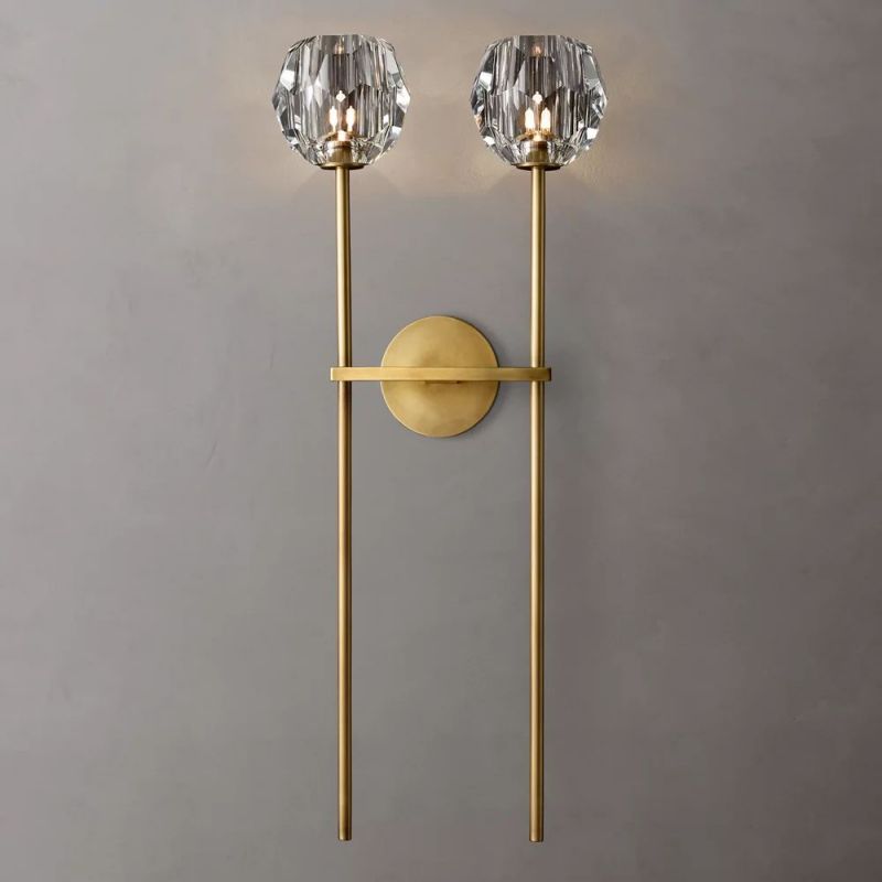 Kelly Glass Double Grand Wall Sconce-Fullstarlighting